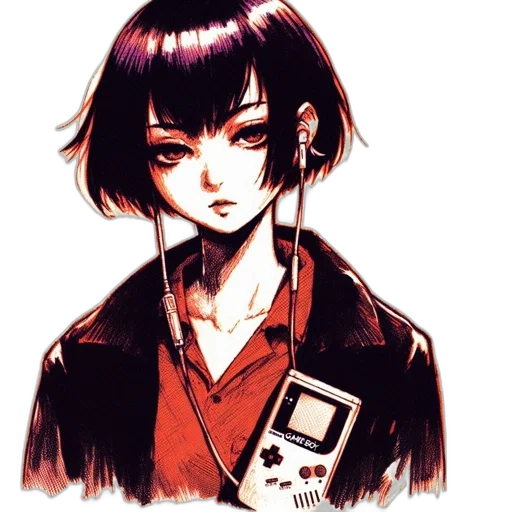 jacket, robot, face, weapon, watercolor, anime, concept art, pixel art transparent PNG cut-out