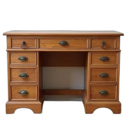 furniture, wooden, desk, smooth, surface, drawer, metal, handle transparent PNG cut-out