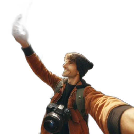 staff, jacket, weapon, hat, 3d render, photorealistic, concept art, oil painting transparent PNG cut-out