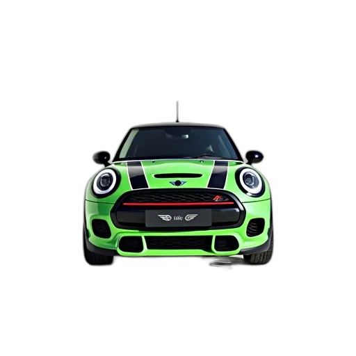 car, animal, 3d render, photorealistic, concept art, green, mini, cooper transparent PNG cut-out
