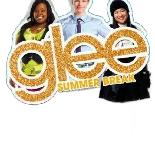 poster, glee, summer, break, features, three, characters, vibrant transparent PNG cut-out