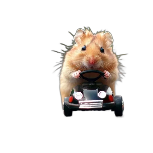 car, animal, photorealistic, 3d render, concept art, small, furry, hamster transparent PNG cut-out