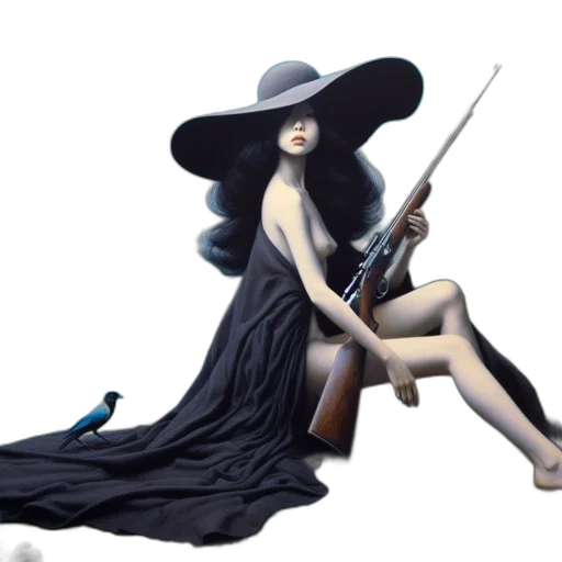 dress, staff, fantasy art, concept art, photorealistic, oil painting, dark, woman transparent PNG cut-out