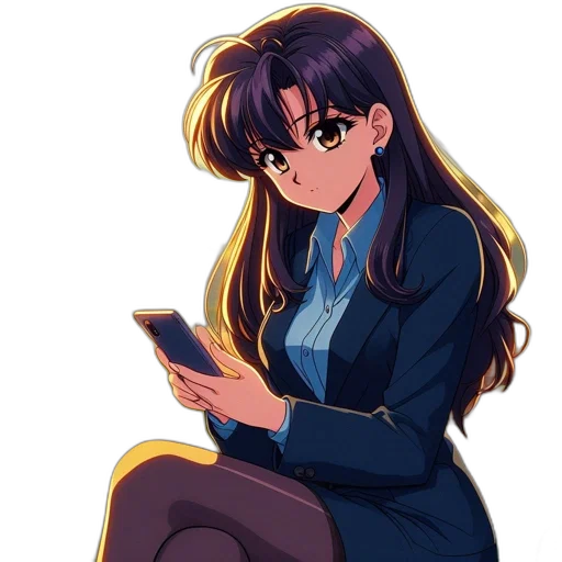 staff, jacket, anime, cartoon, pixel art, vaporwave, blue, dark transparent PNG cut-out