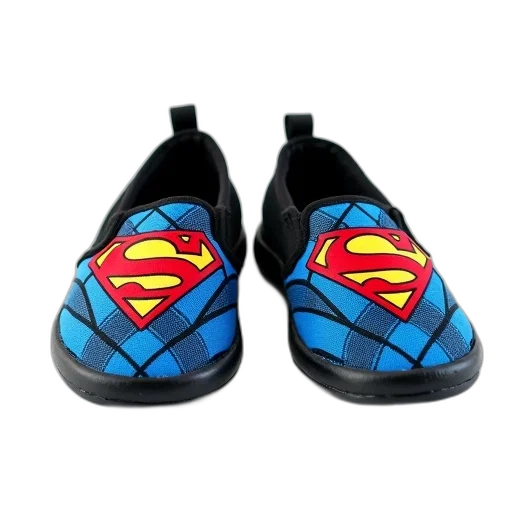 shoes, pair, black, blue, patterned, children, colorful, superhero transparent PNG cut-out
