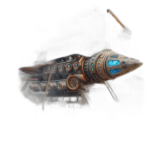 weapon, sword, robot, dragon, concept art, fantasy art, watercolor, photorealistic transparent PNG cut-out