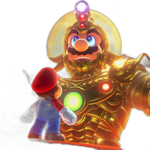 crown, weapon, sword, staff, concept art, 3d render, fantasy art, mario transparent PNG cut-out