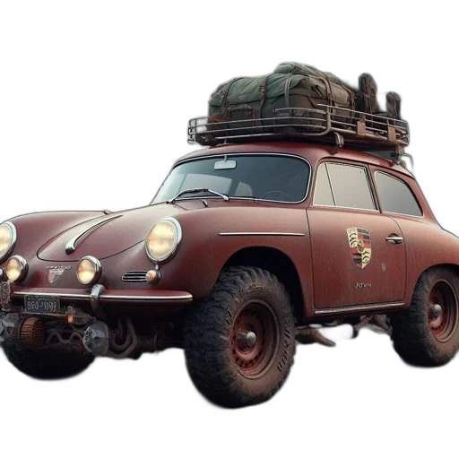 car, weapon, animal, 3d render, concept art, photorealistic, vintage, porsche transparent PNG cut-out