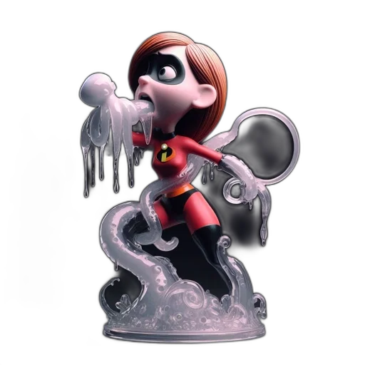 concept art, 3d render, comic book art, animated, female, character, donning, red transparent PNG cut-out