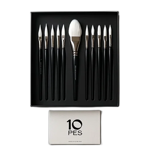jewelry, monochrome, set, ten, calligraphy, brushes, black, handles transparent PNG cut-out