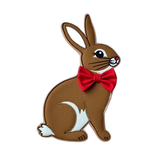 cartoon, 3d render, pink, fabric, heart, pattern, brown, bunny transparent PNG cut-out