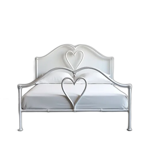 furniture, crown, 3d render, modern, metal, bed, frame, minimalist transparent PNG cut-out