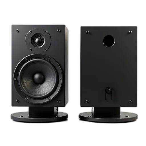 3d render, black, speaker, circular, grille, metal, mounting, bracket transparent PNG cut-out