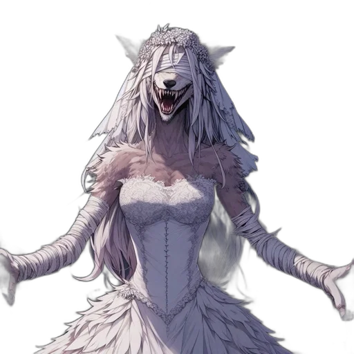 creature, dress, animal, mask, concept art, fantasy art, pixel art, anime transparent PNG cut-out