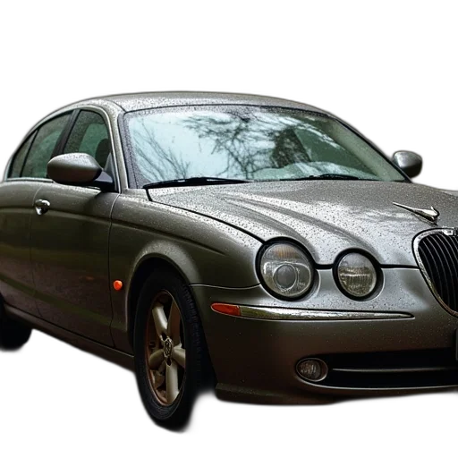 car, photorealistic, 3d render, damaged, jaguar transparent PNG cut-out
