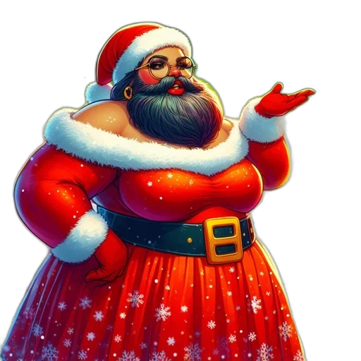 concept art, photorealistic, 3d render, animated, santa, standing, against, festive transparent PNG cut-out