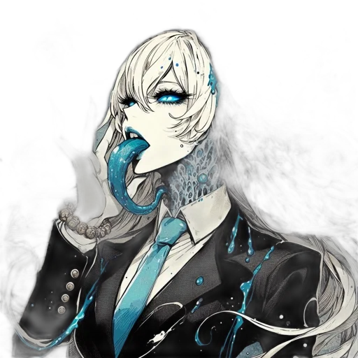 mask, staff, creature, jacket, concept art, anime, fantasy art, cartoon transparent PNG cut-out