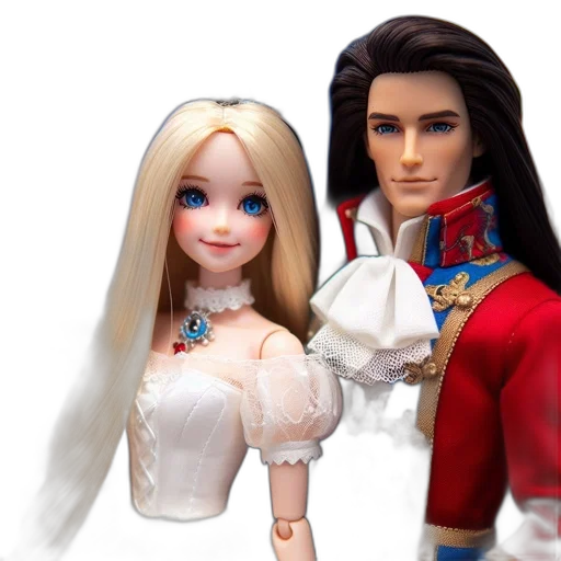 3d render, fantasy art, concept art, three, dolls, elegant, garb, stand transparent PNG cut-out
