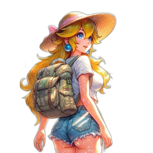 hat, jacket, dress, weapon, anime, pixel art, concept art, watercolor transparent PNG cut-out