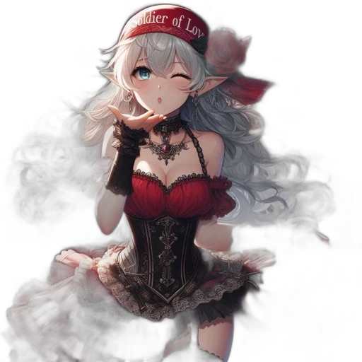 dress, hat, crown, robot, anime, fantasy art, pixel art, concept art transparent PNG cut-out