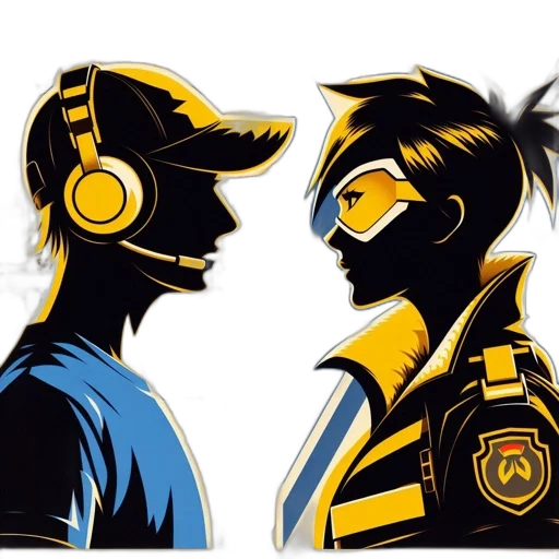 mask, concept art, comic book art, anime, cartoon, golden, two, pop transparent PNG cut-out
