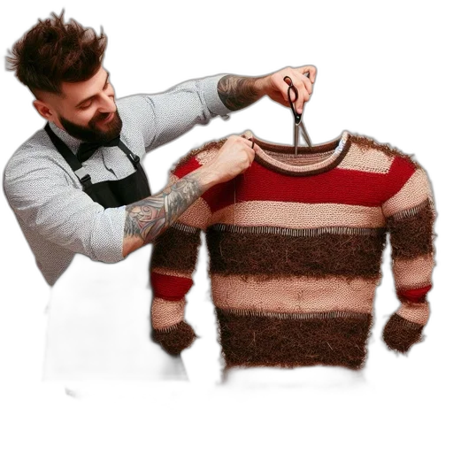 jacket, hair, dress, animal, concept art, earth tones, man, beard transparent PNG cut-out