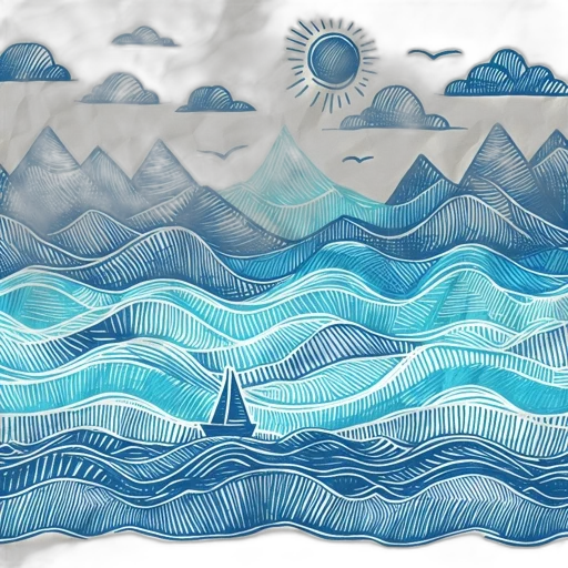 concept art, watercolor, fantasy art, pixel art, underwater, fog, rain, beach transparent PNG cut-out