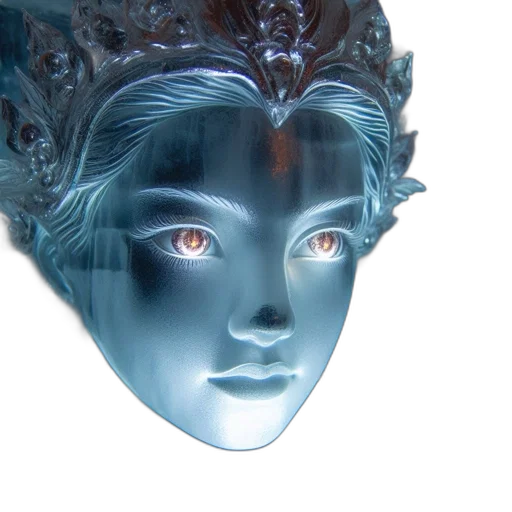 mask, crown, face, jewelry, 3d render, photorealistic, concept art, fantasy art transparent PNG cut-out