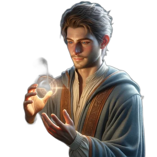 staff, face, sword, jacket, concept art, fantasy art, 3d render, photorealistic transparent PNG cut-out