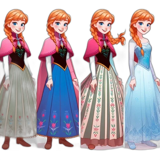 dress, concept art, fantasy art, 3d render, cartoon, snow, colorful, pastel transparent PNG cut-out