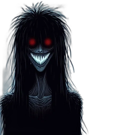 creature, mask, hair, face, concept art, comic book art, pixel art, fantasy art transparent PNG cut-out