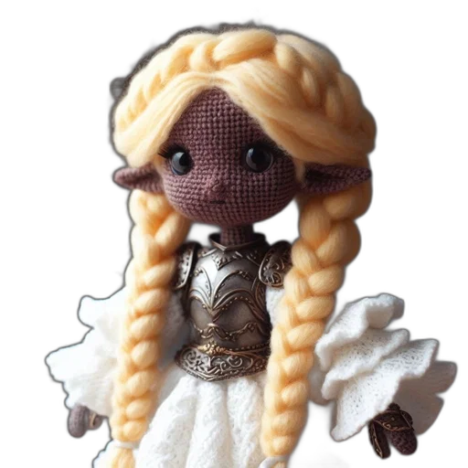 jewelry, dress, fantasy art, concept art, 3d render, unique, crochet, doll transparent PNG cut-out