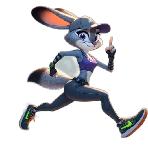 animal, concept art, cartoon, 3d render, pixel art, animated, rabbit, athletic transparent PNG cut-out