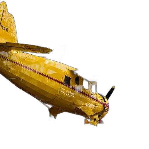 weapon, 3d render, photorealistic, concept art, yellow, airplane, suspended, ceiling transparent PNG cut-out