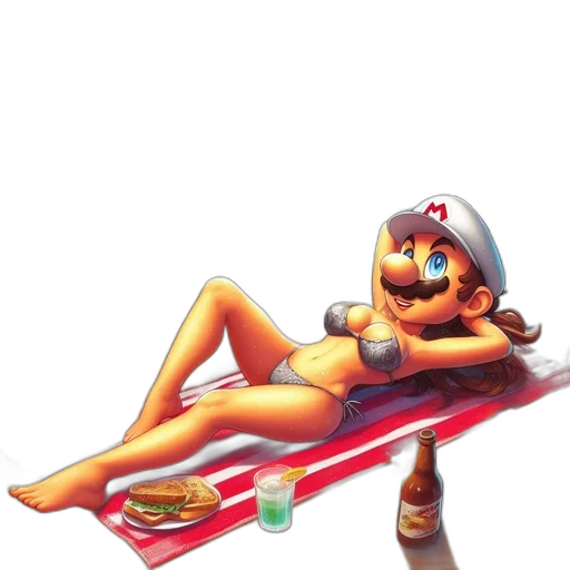 pixel art, concept art, vaporwave, 3d render, beach, during, sunset, figure transparent PNG cut-out