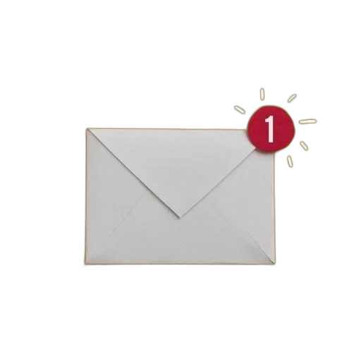 jewelry, 3d render, white, envelope, red, notification, badge, indicating transparent PNG cut-out