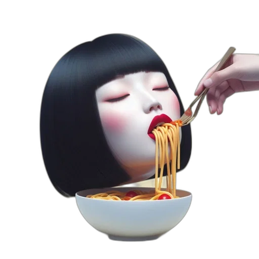food, creature, robot, face, 3d render, photorealistic, concept art, anime transparent PNG cut-out