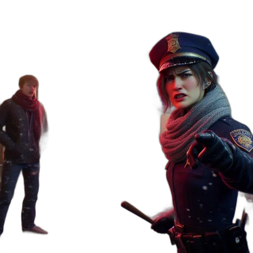 jacket, concept art, cyberpunk, 3d render, urban, scene, during, winter transparent PNG cut-out