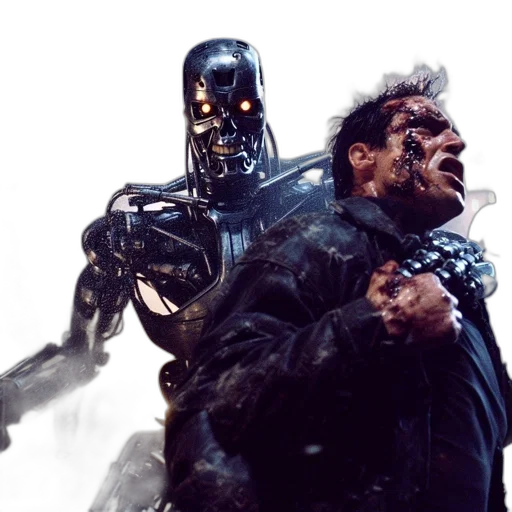 robot, concept art, cyberpunk, comic book art, 3d render, scene, distressed, man transparent PNG cut-out