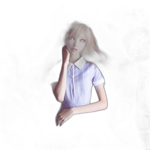 dress, face, robot, creature, 3d render, photorealistic, concept art, anime transparent PNG cut-out