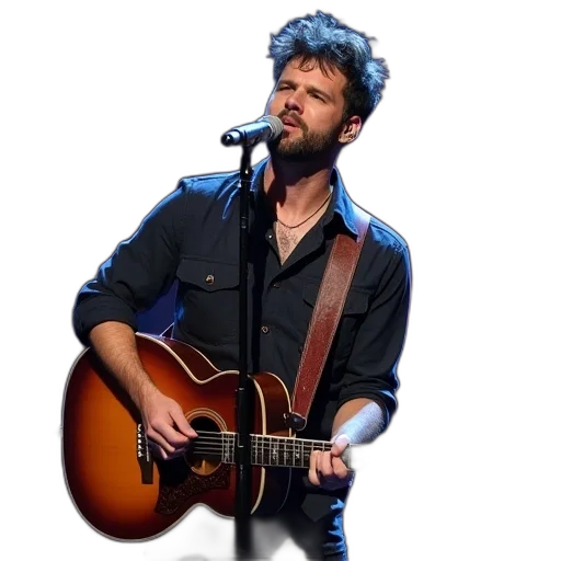 jacket, photorealistic, cartoon, recording, artist, ryan, howard, performs transparent PNG cut-out