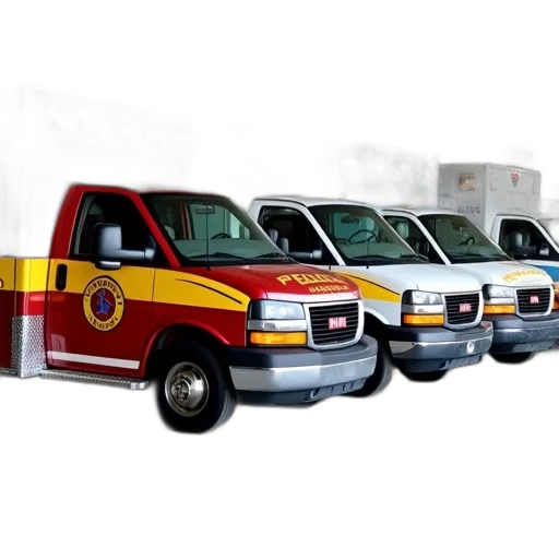 row, ambulances, parked, covered, parking, area, first, ambulance transparent PNG cut-out