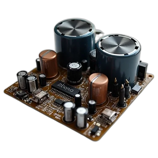 3d render, alimia, 300w, dual, amplifier, board, motor transparent PNG cut-out