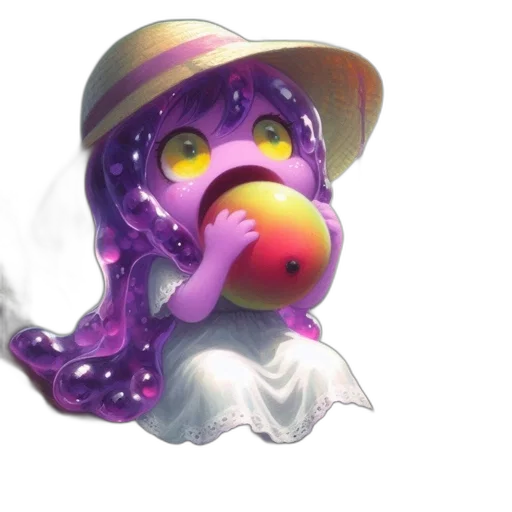 mask, hat, creature, face, concept art, vaporwave, 3d render, watercolor transparent PNG cut-out