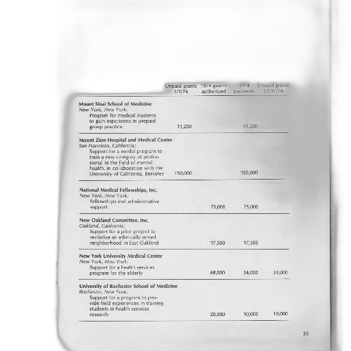 document, titled, unpaid, grants, various, organizations, listed, their transparent PNG cut-out