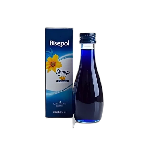 bottle, 3d render, bisepol, syrup, displayed, packaging, has, dark transparent PNG cut-out
