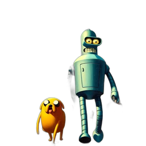 robot, creature, animal, staff, 3d render, concept art, pixel art, cartoon transparent PNG cut-out