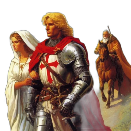 sword, fantasy art, concept art, comic book art, medieval, setting, suited, warrior transparent PNG cut-out