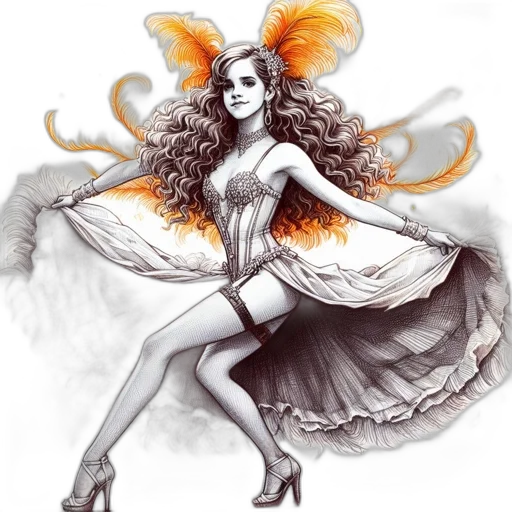 dress, fantasy art, concept art, pencil sketch, watercolor, elegant, woman, donning transparent PNG cut-out