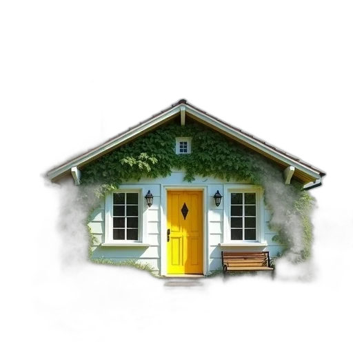 building, furniture, 3d render, concept art, photorealistic, watercolor, fog, forest transparent PNG cut-out